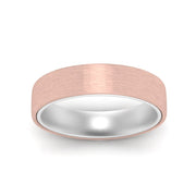 Brushed 2 Tone Mens Wedding Ring