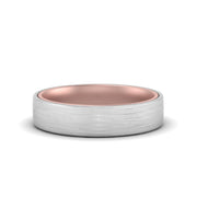 Brushed 2 Tone Mens Wedding Ring
