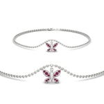 Load image into Gallery viewer, butterfly-cute-chain-pink-sapphire-bracelet-in-white-gold-fdbrc9755gsadrpisleep-nl-wg.jpg