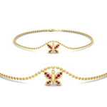 Load image into Gallery viewer, butterfly-cute-chain-pink-sapphire-bracelet-in-yellow-gold-fdbrc9755gsadrpisleep-nl-yg.jpg