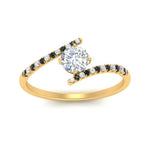 Load image into Gallery viewer, bypass-modern-round-cut-engagement-ring-with-black-diamond-in-FD9984RORGBLACK-NL-YG