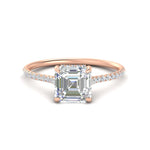 Load image into Gallery viewer, cathedral-hidden-halo-asscher-cut-diamond-ring-in-rose-gold-FD9788ASR-NL-RG