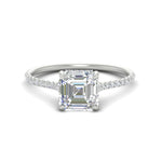 Load image into Gallery viewer, cathedral-hidden-halo-asscher-cut-diamond-ring-in-white-gold-FD9788ASR-NL-WG