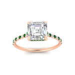 Load image into Gallery viewer, cathedral-hidden-halo-asscher-cut-emerald-ring-in-rose-gold-FD9788ASRGEMGR-NL-RG