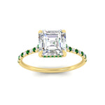 Load image into Gallery viewer, cathedral-hidden-halo-asscher-cut-emerald-ring-in-yellow-gold-FD9788ASRGEMGR-NL-YG