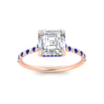 Load image into Gallery viewer, cathedral-hidden-halo-asscher-cut-sapphire-ring-in-rose-gold-FD9788ASRGSABL-NL-RG