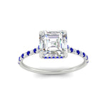 Load image into Gallery viewer, cathedral-hidden-halo-asscher-cut-sapphire-ring-in-white-gold-FD9788ASRGSABL-NL-WG