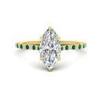 Load image into Gallery viewer, cathedral-hidden-halo-marquise-cut-emerald-ring-in-yellow-gold-FD9788MQRGEMGR-NL-YG