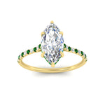 Load image into Gallery viewer, cathedral-hidden-halo-marquise-cut-emerald-ring-in-yellow-gold-FD9788MQRGEMGR-NL-YG