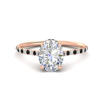 Load image into Gallery viewer, cathedral-hidden-halo-oval-shaped-black-diamond-ring-in-rose-gold-FD9788OVRGBLACK-NL-RG