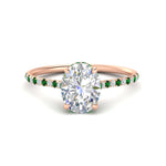 Load image into Gallery viewer, cathedral-hidden-halo-oval-shaped-emerald-ring-in-rose-gold-FD9788OVRGEMGR-NL-RG