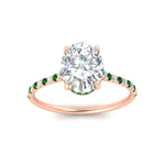 Load image into Gallery viewer, cathedral-hidden-halo-oval-shaped-emerald-ring-in-rose-gold-FD9788OVRGEMGR-NL-RG