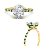 Load image into Gallery viewer, cathedral-hidden-halo-oval-shaped-emerald-ring-in-yellow-gold-FD9788OVRGEMGR-NL-YG