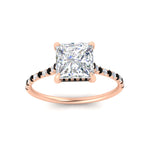 Load image into Gallery viewer, cathedral-hidden-halo-princess-cut-black-diamond-ring-in-rose-gold-FD9788PRRGBLACK-NL-RG