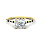 Load image into Gallery viewer, cathedral-hidden-halo-princess-cut-black-diamond-ring-in-yellow-gold-FD9788PRRGBLACK-NL-YG