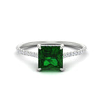 Load image into Gallery viewer, cathedral-hidden-halo-princess-cut-emerald-and-diamond-ring-in-white-gold-FD9788PRRGEMGR-NL-WG.jpg