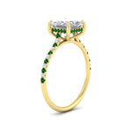 Load image into Gallery viewer, cathedral-hidden-halo-princess-cut-emerald-ring-in-yellow-gold-FD9788PRRGEMGR-NL-YG