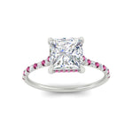 Load image into Gallery viewer, cathedral-hidden-halo-princess-cut-pink-sapphire-ring-in-white-gold-FD9788PRRGSADRPI-NL-WG