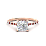 Load image into Gallery viewer, cathedral-hidden-halo-princess-cut-ruby-ring-in-rose-gold-FD9788PRRGRUDR-NL-RG