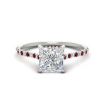 Load image into Gallery viewer, cathedral-hidden-halo-princess-cut-ruby-ring-in-white-gold-FD9788PRRGRUDR-NL-WG