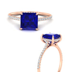 Load image into Gallery viewer, cathedral-hidden-halo-princess-cut-sapphire-and-diamond-ring-in-rose-gold-FD9788PRRGSABL-NL-RG.jpg