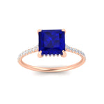 Load image into Gallery viewer, cathedral-hidden-halo-princess-cut-sapphire-and-diamond-ring-in-rose-gold-FD9788PRRGSABL-NL-RG.jpg
