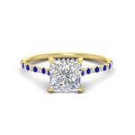 Load image into Gallery viewer, cathedral-hidden-halo-princess-cut-sapphire-ring-in-yellow-gold-FD9788PRRGSABL-NL-YG