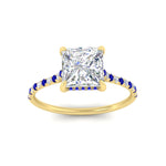 Load image into Gallery viewer, cathedral-hidden-halo-princess-cut-sapphire-ring-in-yellow-gold-FD9788PRRGSABL-NL-YG