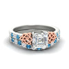Load image into Gallery viewer, celtic-asscher-cut-blue-topaz-wedding-ring-set-in-white-gold-fdens2255asgicbltosleep-nl-wg-ws1.jpg