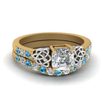 Load image into Gallery viewer, celtic-asscher-cut-diamond-wedding-ring-set-with-blue-topaz-in-yellow-gold-FDENS2255B1ASGICBLTO-NL-YG_48006f12-adec-4037-bd9a-dbd3627986b7?v=1757056956