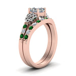 Load image into Gallery viewer, celtic-asscher-cut-diamond-wedding-ring-set-with-emerald-in-rose-gold-FDENS2255B1ASGEMGRANGLE2-NL-RG_42f6a3d1-6110-41fc-90ff-952eb655984c?v=1757056956