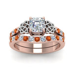 Load image into Gallery viewer, celtic-asscher-cut-diamond-wedding-ring-set-with-orange-sapphire-in-rose-gold-FDENS2255B1ASGSAORANGLE5-NL-RG_be0f5067-1836-4416-8896-0ff30fc4f23e?v=1757056956