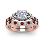 Load image into Gallery viewer, celtic-asscher-cut-diamond-wedding-ring-set-with-ruby-in-rose-gold-FDENS2255B1ASGRUDRANGLE5-NL-RG_f0f401ce-c262-4baf-8f01-220bd7736765?v=1757056956