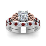 Load image into Gallery viewer, celtic-asscher-cut-diamond-wedding-ring-set-with-ruby-in-white-gold-FDENS2255B1ASGRUDRANGLE5-NL-WG_881e1a0e-2526-407f-a405-be29253fe689?v=1757056956