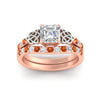 Load image into Gallery viewer, celtic-asscher-cut-orange-sapphire-wedding-ring-set-in-rose-gold-fdens2255asgsaorangle5-nl-rg-ws1.jpg
