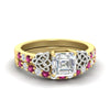 Load image into Gallery viewer, celtic-asscher-cut-pink-sapphire-wedding-ring-set-in-yellow-gold-fdens2255asgsadrpisleep-nl-yg-ws1.jpg