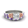 Load image into Gallery viewer, Asscher Cut Two Tone Celtic Bridal Ring Set