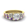 Load image into Gallery viewer, Asscher Cut Two Tone Celtic Bridal Ring Set