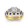 Load image into Gallery viewer, celtic-asscher-cut-sapphire-wedding-ring-set-in-yellow-gold-fdens2255asgsablangle5-nl-yg-ws1.jpg
