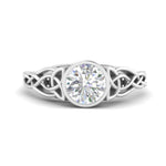 Load image into Gallery viewer, Celtic Bezel Lab Round Diamond Engagement Ring