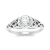 Load image into Gallery viewer, Celtic Bezel Lab Round Diamond Engagement Ring