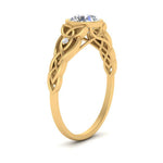 Load image into Gallery viewer, Celtic Bezel Lab Round Diamond Engagement Ring