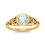 Load image into Gallery viewer, Celtic Bezel Lab Round Diamond Engagement Ring