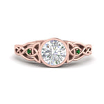 Load image into Gallery viewer, Celtic Bezel Lab Round Diamond Engagement Ring