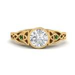Load image into Gallery viewer, Celtic Bezel Lab Round Diamond Engagement Ring