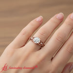 Load image into Gallery viewer, celtic-bezel-round-engagement-ring-rose-gold-fdenr10030-model