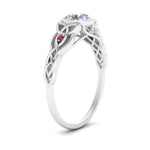 Load image into Gallery viewer, Celtic Bezel Lab Round Diamond Engagement Ring