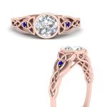 Load image into Gallery viewer, Celtic Bezel Lab Round Diamond Engagement Ring