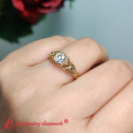 Load image into Gallery viewer, celtic-bezel-round-sapphire-engagement-ring-in-yellow-gold-FD10030ROR-YG