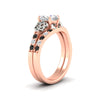 Load image into Gallery viewer, celtic-cushion-cut-black-diamond-wedding-ring-set-in-rose-gold-fdens2255cugblackangle2-nl-rg-ws1.jpg